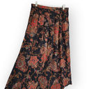 American Vintage Vintage Worthington Black Red Paisley Pleated High Waisted Midi Skirt 8 Photo 4