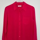 Equipment  Femme Straight Point Collar Silk Button Up Shirt in Pink Size Small Photo 2