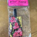 Betsey Johnson NWT  Luggage Tag + Keychain Set Yellow Hot Pink Roses Never Used Photo 0