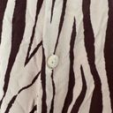 Equipment  Zebra Print Button Down Silk Shirt In Brown And Cream Medium Photo 5