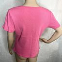 Petite Sophisticate Pink Ribbed Button Short Sleeve Tee Photo 2