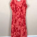 American Eagle VTG  Women’s Red Floral Print Lettuce Trim Tank Sheath Dress Photo 0