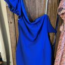 Lulus Blue One Shoulder Dress Photo 1