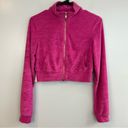 NWT Pretty Garbage Pink Cropped Terrycloth Zip Up Sweatshirt/Jacket Size Small Photo 1