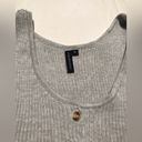The Moon  & Madison Women’s Gray Ribbed Cropped Tank Top Size M Photo 1
