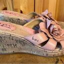 Born concept  Pink & Cork Wedges Slip On Sandals Leather Size 8M Photo 0