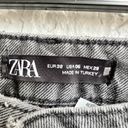 ZARA  tapered leg gray jeans side stripe metal studs size 6 new with tags Photo 4