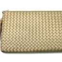 NEW Virginia Wolf Mimi Curateur Golden Woven Clutch Bag Tassel Faux Leather Photo 2