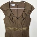 Kay Unger NWT  Dress Size 4 Ruffle Front Sleeveless Studded Detail Sheath Photo 1