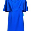 Trina Turk  Sheath Dress Cielo Diamond Ponte Flutter Sleeve Blue Women's Sz 2 NWT Photo 0