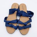 Comfortview  Blythe Sandals Blue Satin Strappy Open Toe Slip On Shoes Size 12WW Photo 3