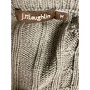 J. McLaughlin  100% Wool Sweater Vest MEDIUM Gray Knit Rabbit Fur Open Winter Photo 5