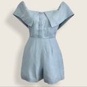 Reformation  Frankie Blue Linen Romper Photo 4