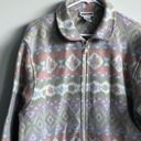 VTG Alfred Dunner Full Zip Up Jacket Multi Color Pastel Aztec Pattern Jacket L Size L Photo 2