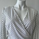 Allie Rose Vintage style polka dots peplum top Size MEDIUM White Black Photo 2