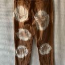 PacSun caramel and white tie-dye mom jeans with raw hems, size 29 Photo 0