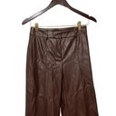 7 For All Mankind  Vegan Leather High Waisted Brown Wide Leg Pants Trousers Photo 3