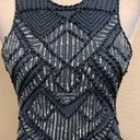 Parker NY Allegra Silk Beaded Sequin Blue Dress Photo 1