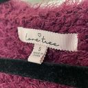 Love Tree  Burgundy Fuzzy Open Front Long Length Cardigan ~ Women’s Size S Photo 2