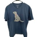 Orvis  Navy Blue Dog and Writing Graphic Short Sleeve  T-Shirt Photo 0