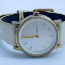 DKNY  women watch 34mm gold tone solid stainless steel white Leather band WR runs Photo 0