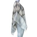 J.Jill  Womens One Size Poncho Sweater Wrap Plaid Acrylic Fringe Neutral Soft Photo 8