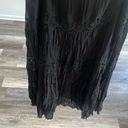 E by ECI black silk maxi tiered sheer overlay lace witchy maxi skirt size 12 Photo 2