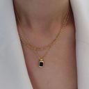 Onyx Necklace, Double Layered Necklace Set, Gold Necklace Set Photo 2