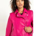 Eloquii  Faux Leather Moto Jacket Very Berry Pink Plus Size 22/24 Photo 0