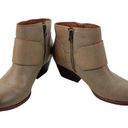 Kork-Ease * Isa Taupe Leather Booties Womens Size 6.5 Moto Buckle Zip Strap Boots Photo 9