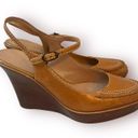 Cole Haan Platform Wedge Slingback Shoes Sandals Tan Camel Leather Sz 7.5 Photo 0