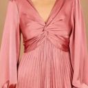 Petal and Pup  Noelle Pink Twist Front Pleated Long Sleeve Midi Dress M Photo 1