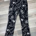 White House | Black Market  Floral Print Flare Crop Pants Black White 00 Photo 0