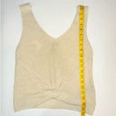 The Moon  & Madison Women’s Tank Top Knit Crochet With Front Knot Beige Size Small Photo 2