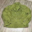 Chico's  Vintage Y2K Retro Boho Casual Denim Jacket Sage Green Size 2 Photo 0