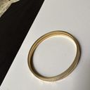 Monet  Lot Of 2 Skinny Bangle Bracelets 7 3/4 Inch Gold Tone 1 White Enamel Photo 1