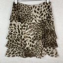 Talbots  Animal Print Chiffon Ruffle Layered Skirt Size 8 Lined Chiffon Cheetah Photo 1