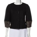 Tory Burch  Peggy Calf Half Trimmed Wool Blend Jacket Photo 10