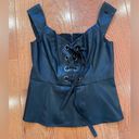 BCBGMAXAZRIA  Hadli Tie Front Bustier in Black Photo 1