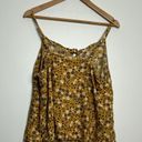 Modcloth |Yellow Floral Print Spaghetti Strap Tank sz 1x Photo 4