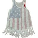 Cloud Chaser  juniors XL American flag crochet swim cover tank top beach July boa Photo 2