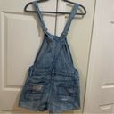 American Eagle  Distressed Patchwork Denim Tomboy Shortalls Size Small Photo 2