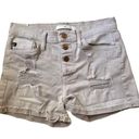 Kancan Beige Light Brown Denim Stretch Button Fly Shorts size 27 Photo 3