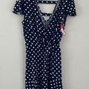 Xhilaration NWT  WOMENS RUFFLED BLACK W WHITE POLKA DOT WRAP DRESS SIZE L Photo 5