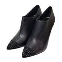 White House | Black Market WHBM Klaudia Black Leather Pointed Stiletto Heel Ankle Zip Booties Size 10 Photo 9