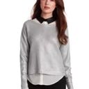 BCBGMAXAZRIA Silver Metallic Camille Knit Sweater Photo 0