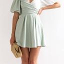 Here Comes the Sun NWT- pistachio and white short sleeve mini dress Photo 1