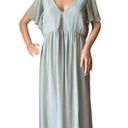 Birdy Grey  Hannah Empire Maternity Dress flutter sleeves Chiffon Sage size XXL Photo 4