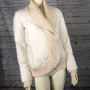 BCBGMAXAZRIA  Cream Puffer Sweater Jacket with knit shawl collar & cuffs size XS Photo 3