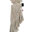 Mac Duggal  Ieena 11274 Sequined Silver Halter Cut Out Ruffle Dress 2 NWT Photo 1